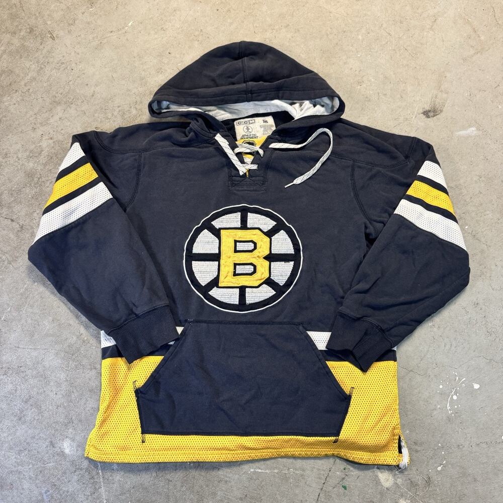 Boston Bruins Hoodie Medium Fanatics Black Yellow NHL Hockey